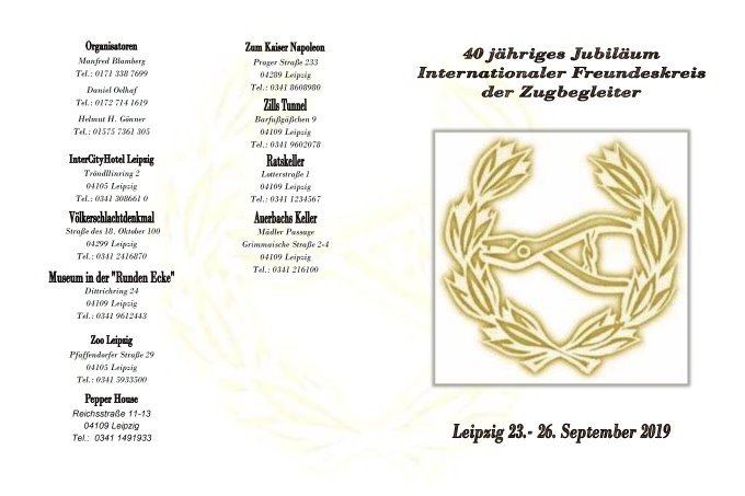 40 Jahre Internationaler Freundeskreis der Zugbegleiter Sektion Deutschland in Leipzig
(23.- 26.09.2019) (002)