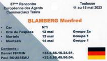 Toulouse 11.- 15.05.2023 - Manfred Blamberg Namensschild am 11.05.2023 (001)